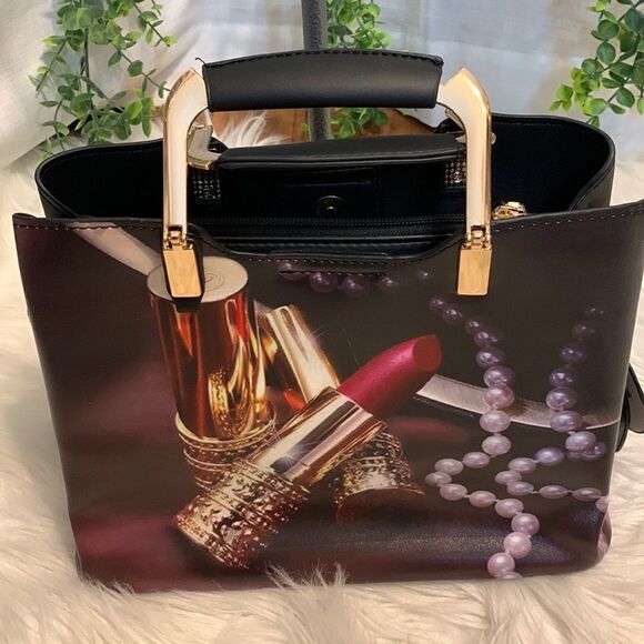 NWOT BLACK handbag with shoulder strap included. Purchased NEW but never carried - Picture 1 of 14